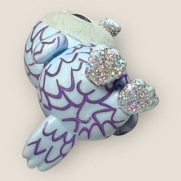 Ty Beanie Boos Mini Oscar The Blue Owl Figure Blue Sparkle Eyes Collectible 2" - Picture 5 of 6